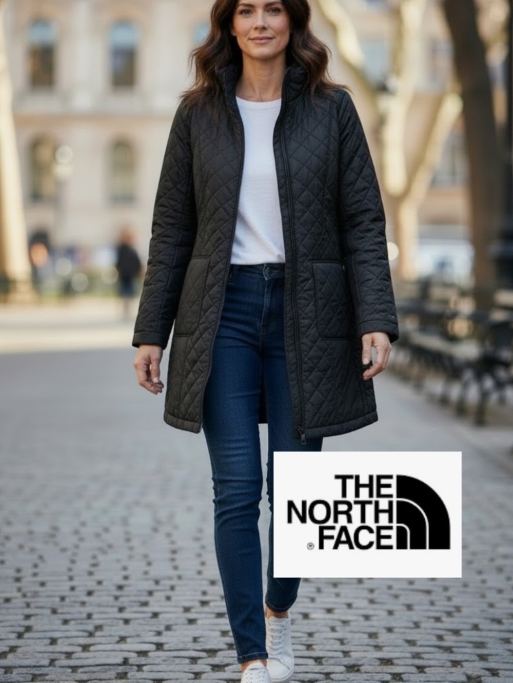The North Face Quilted Black Long Primaloft Puffer Jacket Coat , S